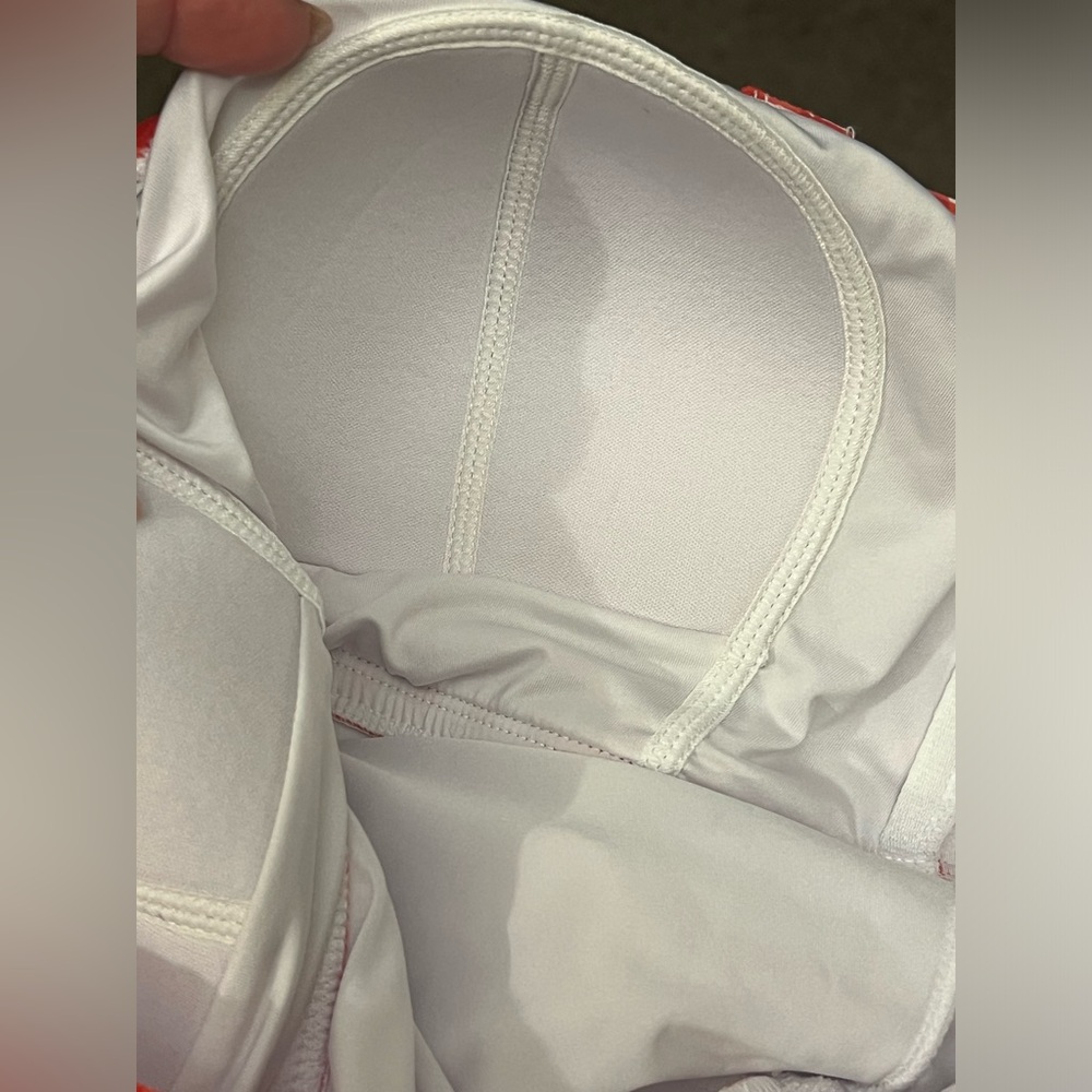 Crown & Ivy Red Gingham Bandeau One Piece Swimsuit with Tummy Control Womens 16W - Picture 5 of 6